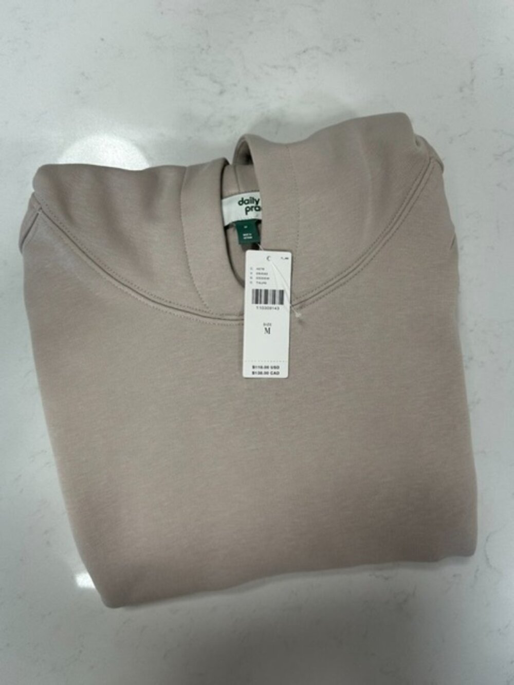 NWT Daily Practice Anthropologie Pack It Up Short Sleeve Hoodie Taupe MED $118